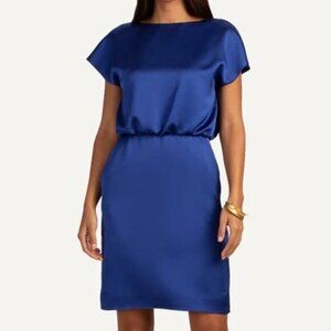 Trina Turk NEW Women's 6 Satin Cocktail Dress‎ Party Event Wedding Guest Blue